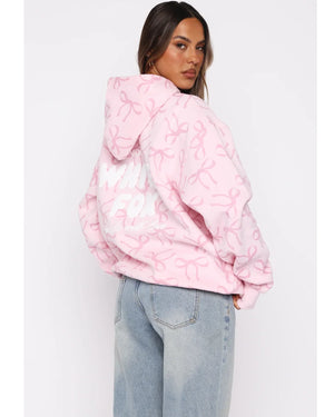 White-Fox-Bow-Hoodie-Pink