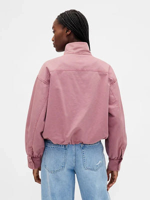 GAP-Pink-Twill-Bubble-Jacket-Back