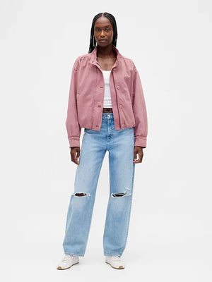 GAP-Twill-Bubble-Jacket-In-Pink
