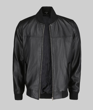 Jim-Mens-Snug-Fit-Black-Bomber-Leather-Jacket-1