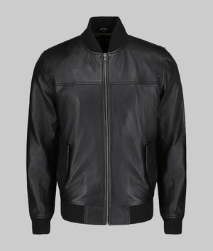 Jim-Mens-Snug-Fit-Black-Bomber-Leather-Jacket-8