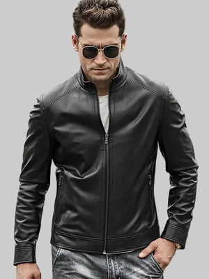 Mens-Cafe-Racer-Black-Leather-Jacket