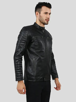 Mens-Enzo-Slim-Fit-Black-Leather-Racer-Jacket