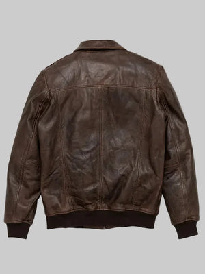 Mens-Vintage-Lambskin-A2-Brown-Bomber-Leather-Jacket