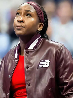 US Open 2025 Coco Gauff Leather Varsity Jacket USA Jackets