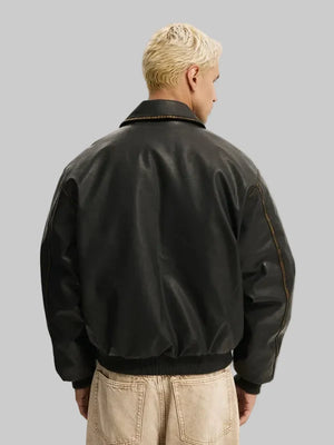 Vintage-Faux-Leather-Bomber-Jacket-Back