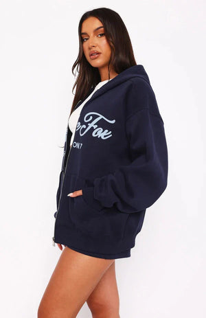 White_Fox_Zip_Up_Hoodie_For_Women