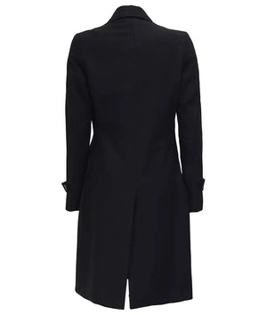 Double Breasted Wool Jacket Women, Black Zing Apparel