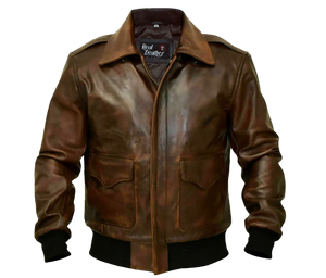 G-1 Brown Bomber Distressed Leather Jacket Zing Apparel