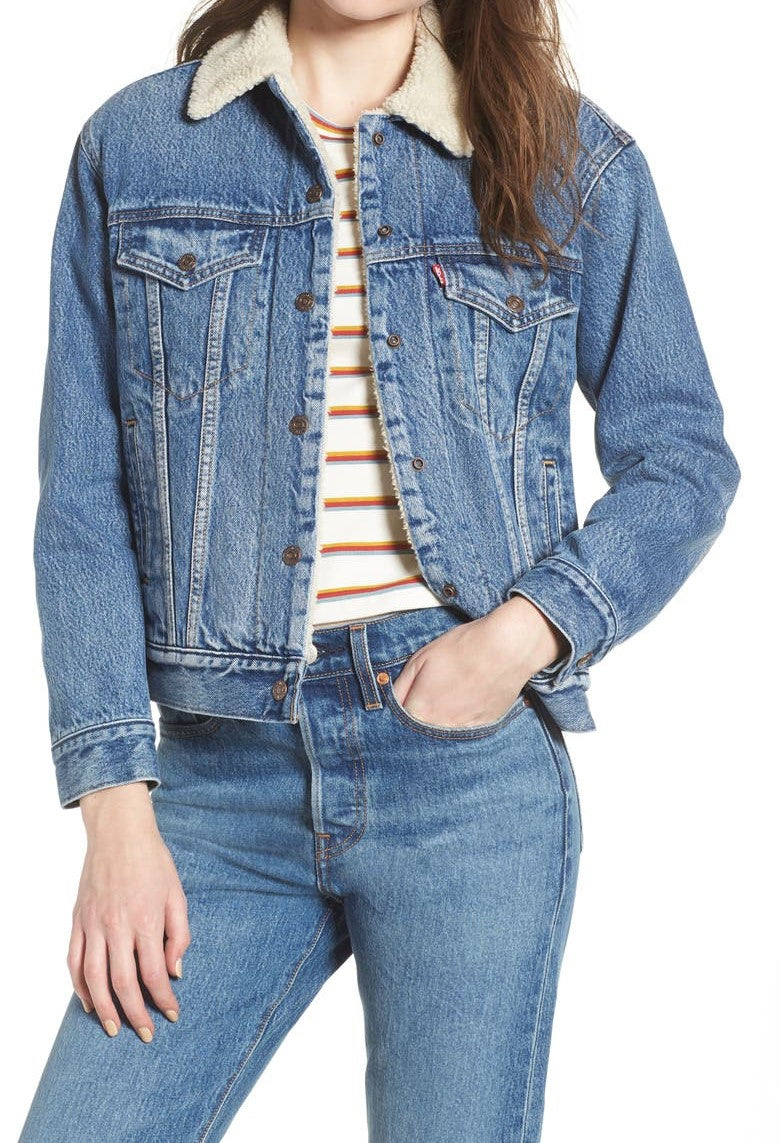 Sherpa Trucker Jacket Women, Levi Zing Apparel