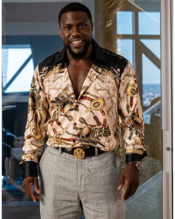 72 Hours 2026 Kevin Hart Printed Satin Shirt