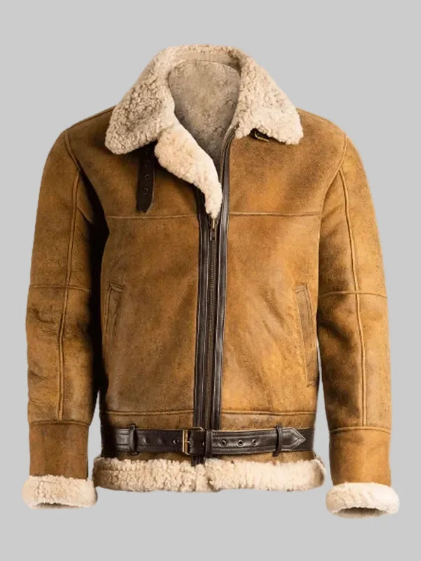 Aviator-Mens-Brown-Sheepskin-Shearling-B3-Leather-Jacket
