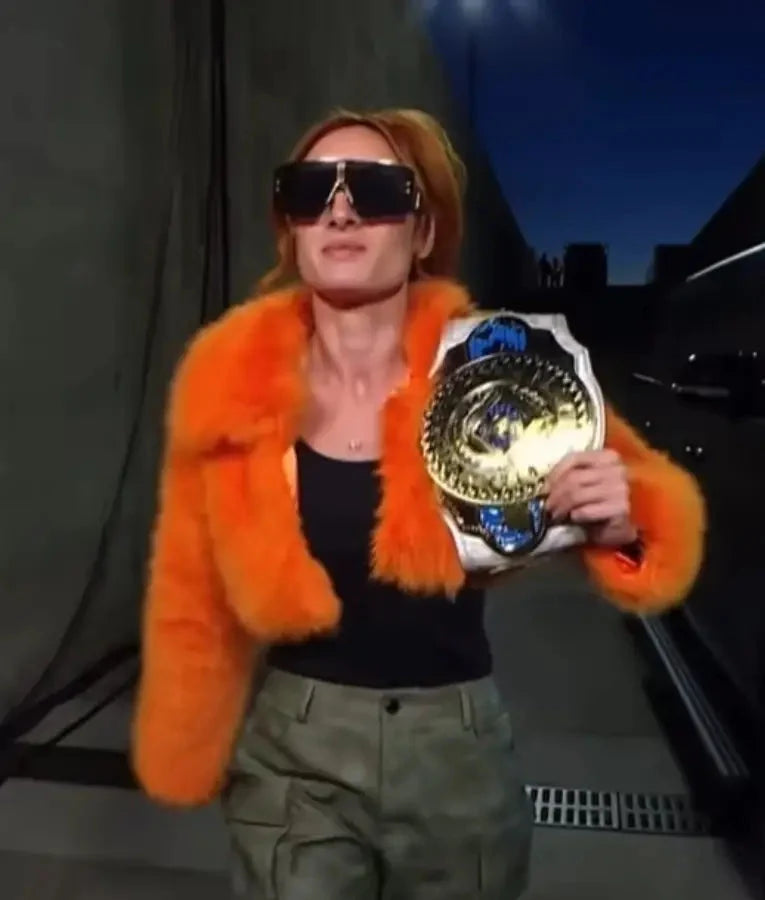 Becky Lynch SmackDown 2025 Fur Cropped Jacket USA Jackets