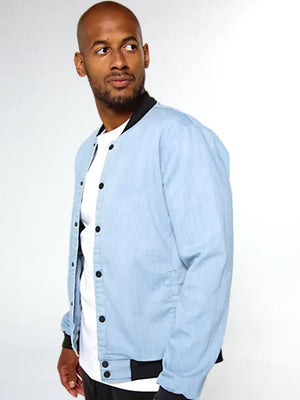 Blue Jean Bomber Jacket For Men And Women