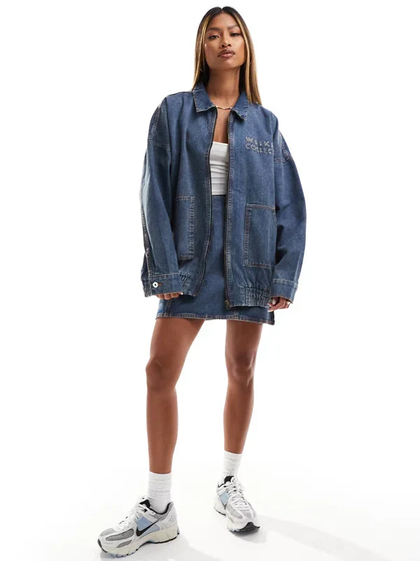 Blue Jean Bomber Jacket Sale
