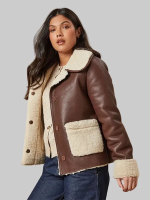 Chocolate-Shearling-Lined-Short-Aviator-Jacket