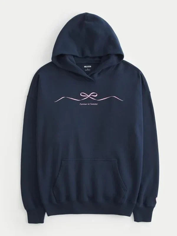 Hollister-Navy-Blue-Hoodie-With-Pink-Bow
