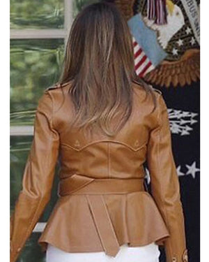 Melania Trump Leather Coat