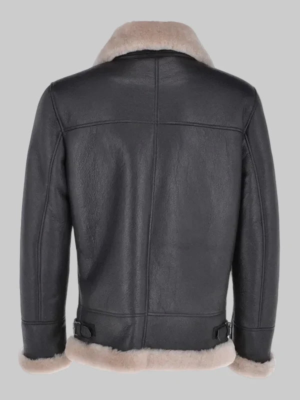 Men-Shearling-Real-Black-Leather-Bomber-Jacket-Back