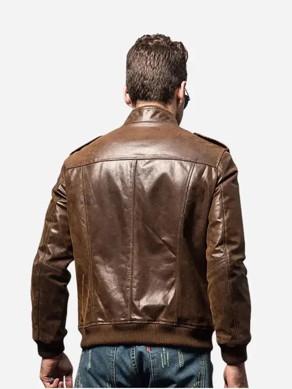 men-s-brown-bomber-leather-jacket-with-rib-collar