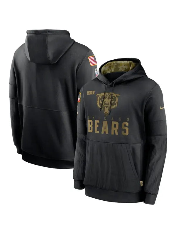 Men's Chicago Bears NFL 2020 Salute to Service Hoodie1 Black