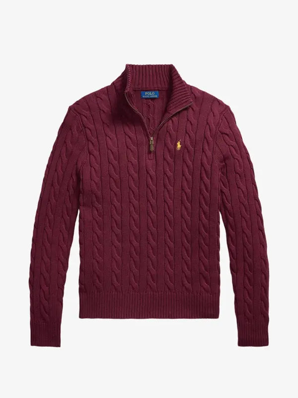 Men's Classic Signature Pony Logo Half-Zip Mock Neck Jumper