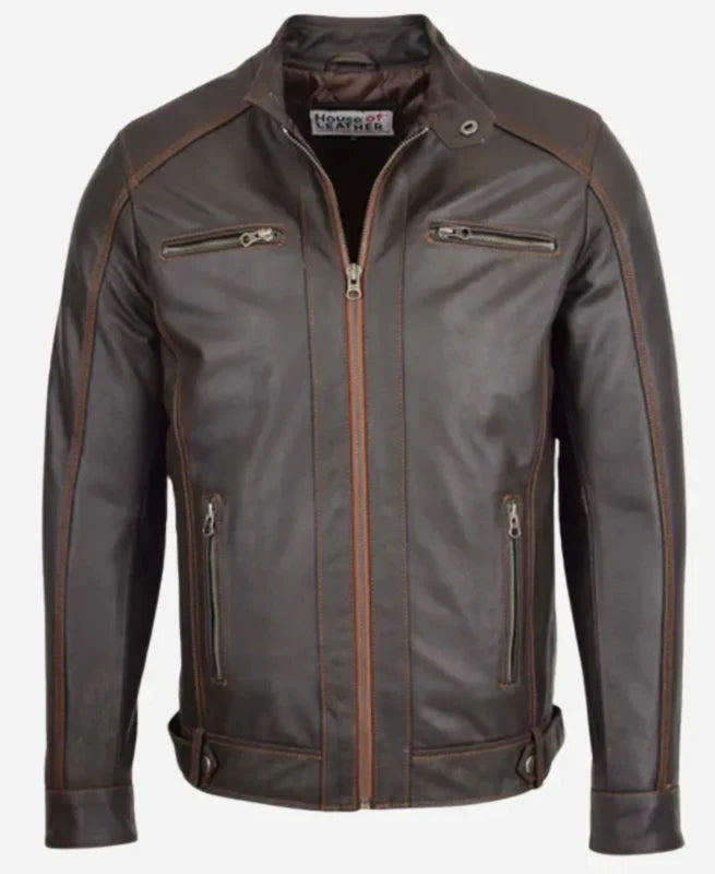 Men’s Brown Biker Leather Jacket