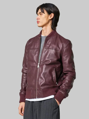Mens-Burgundy-Leather-Bomber-Jacket