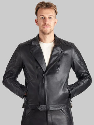 Mens-Twin-Black-Leather-Jacket