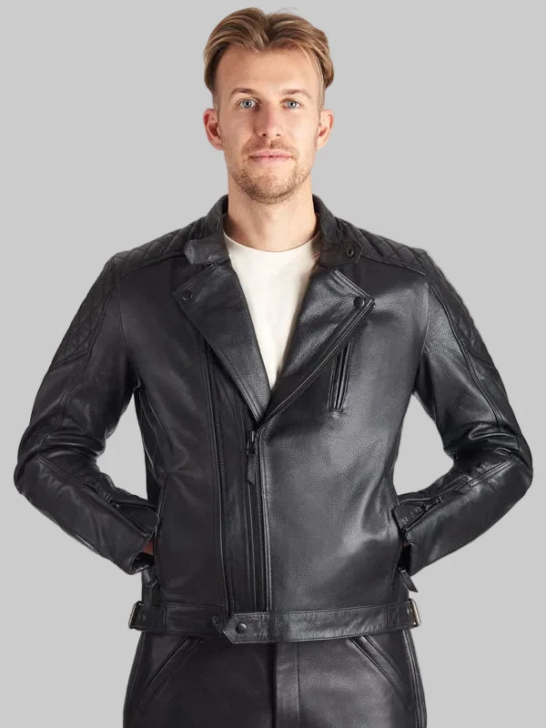 Mens-Twin-Black-Leather-Jacket