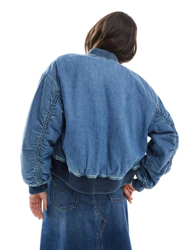 Order Blue Jean Bomber Jacket