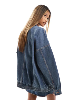 Premium Blue Jean Bomber Jacket
