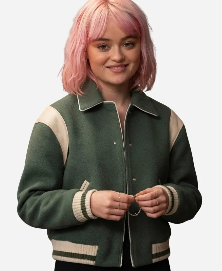 Scarlett Rayner Trying Green Varsity Jacket