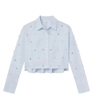 The Today Show Hoda Kotb Embellished Crop Shirt USA Jackets