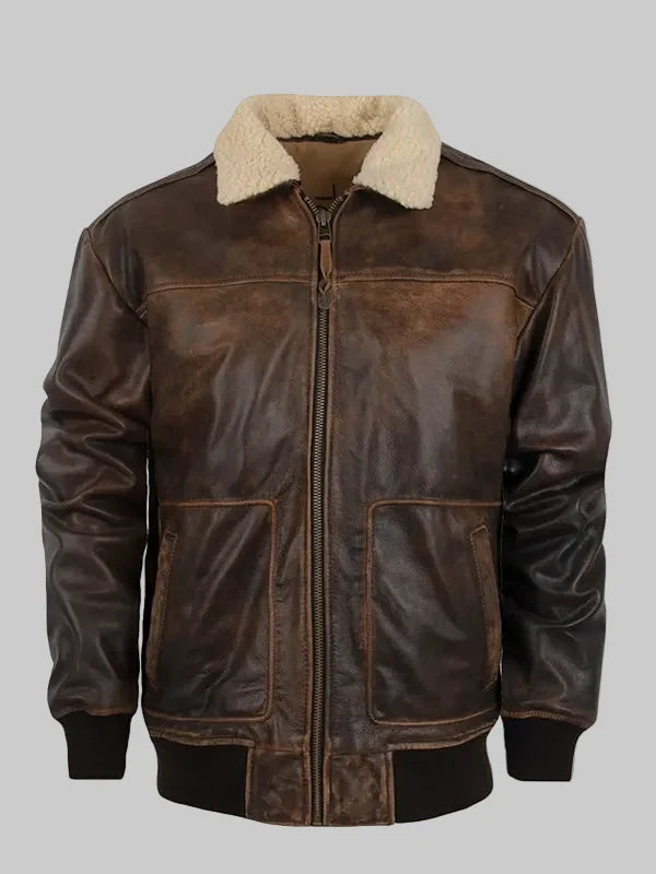 Vintage-Leather-Bomber-Jacket-Brown