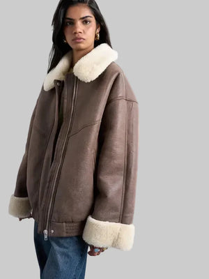 Vintage-Washed-Faux-Shearling-Super-Oversized-Bomber-Jacket-In-Brown