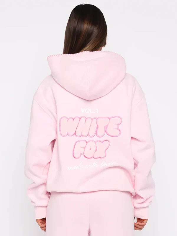 White-Fox-Posy-Pink-Hoodie-Back-View