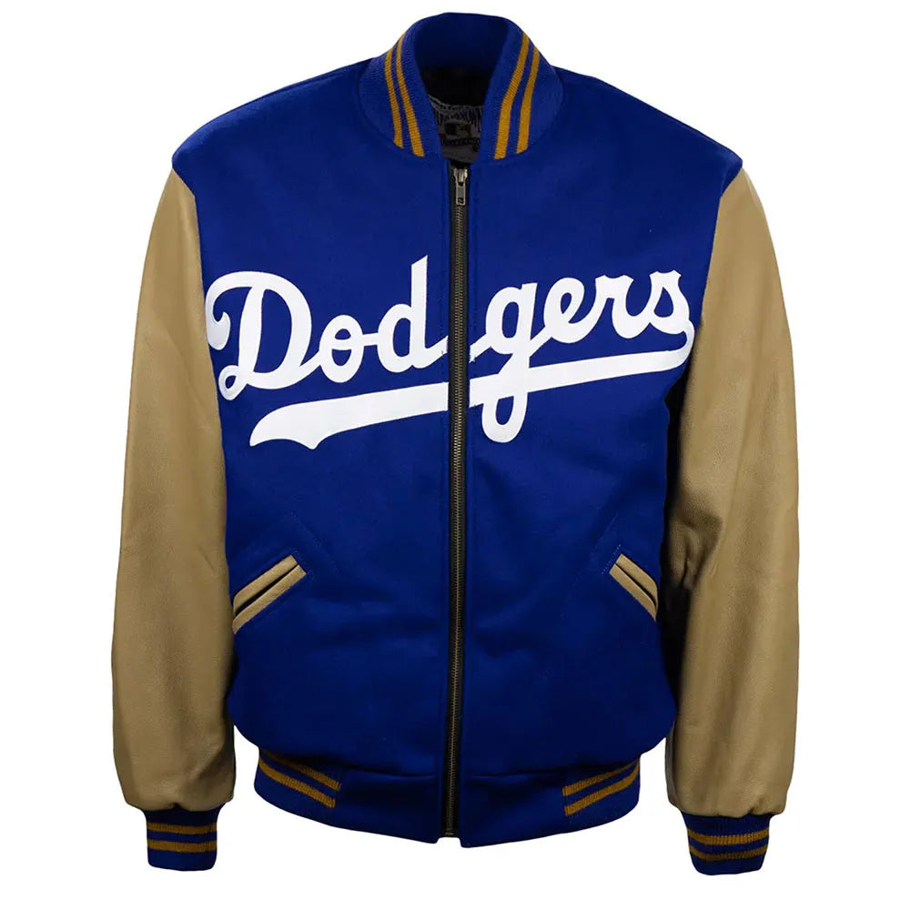 1951 Brooklyn Dodgers Vintage Blue Wool & Leather Varsity Jacket