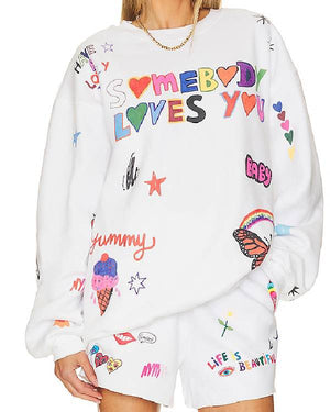 The Real Housewives of Orange County Jennifer Pedranti White Printed Sweatshirt USA Jackets