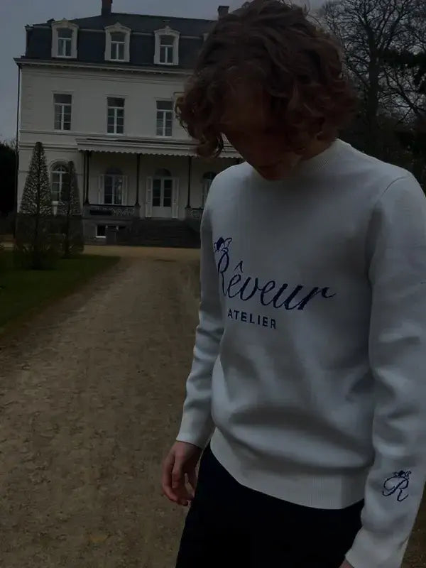 Men's Designer Script Logo Pullover Sweater